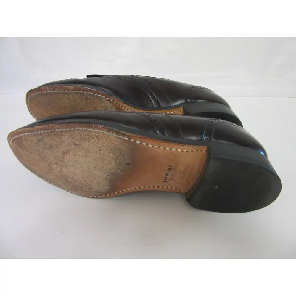 JOHNSTON & MURPHY Heritage Men's 9 Dark Brown Leather Wingtip Tassel Loafer USA